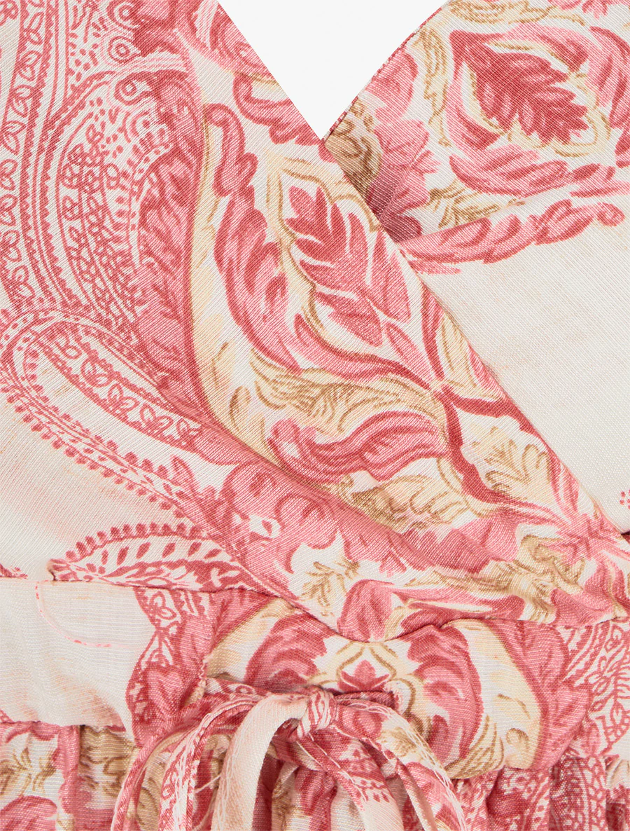 Robe mi-longue imprimé baroque - Rose - Image 3