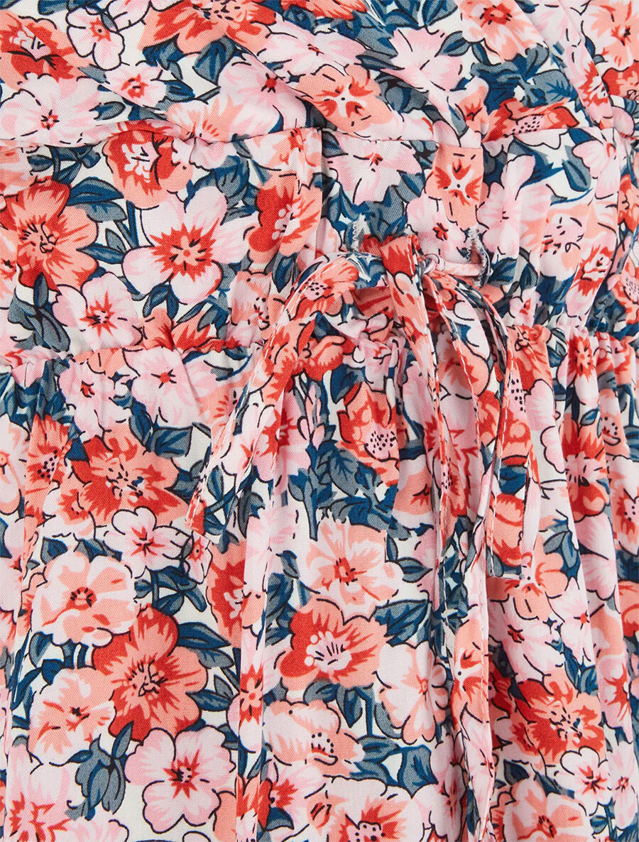 Robe mi-longue imprimé fleuri - Rose - Image 3