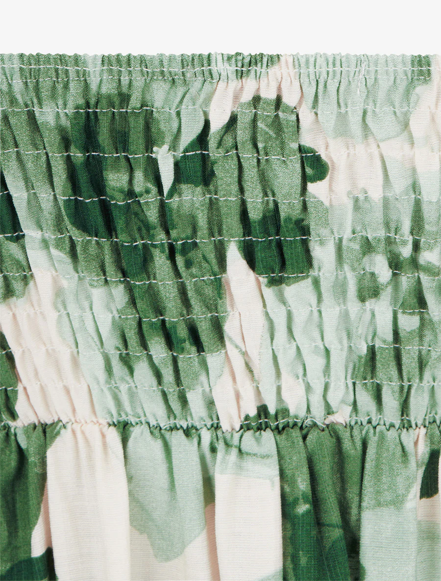 Robe mi-longue imprimé floral - Vert - Image 3