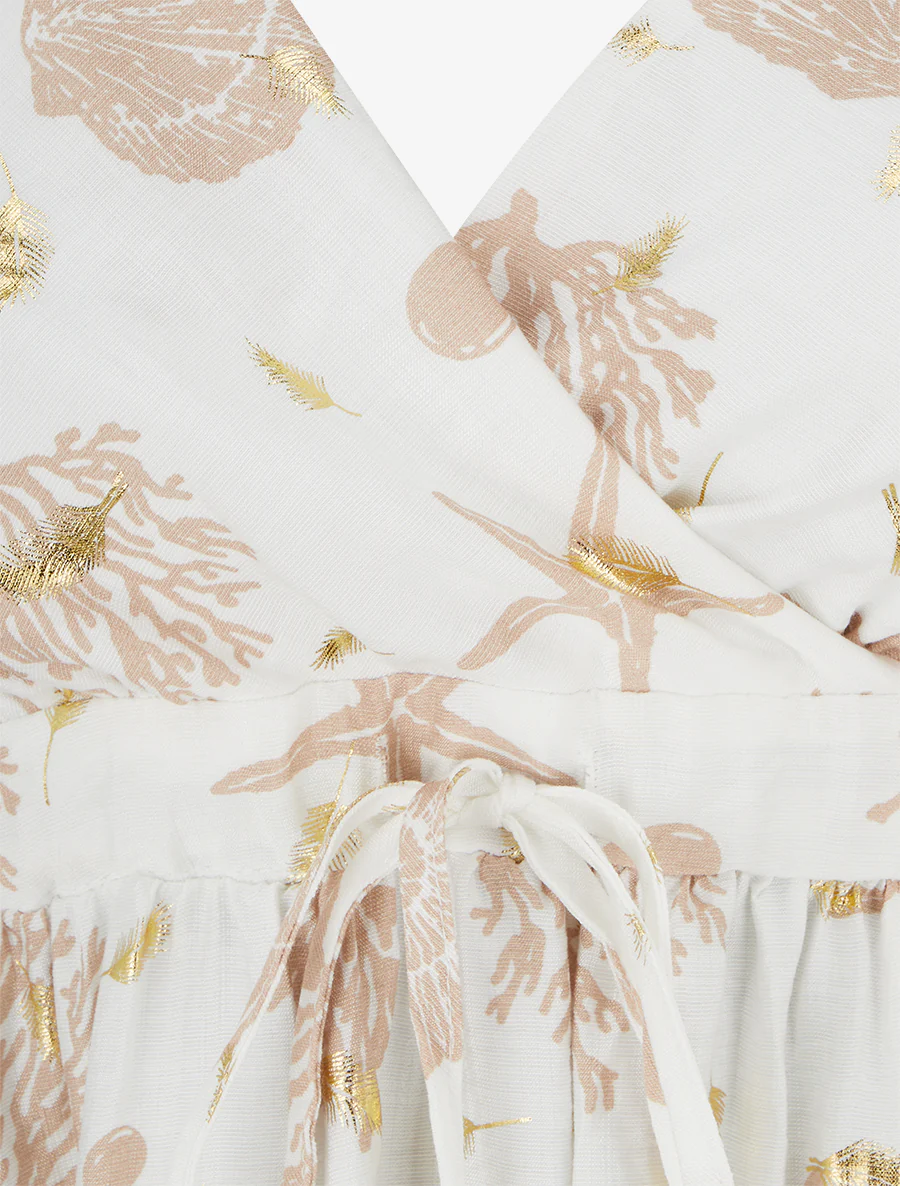 Robe mi-longue imprimé motif marins - Taupe - Image 3