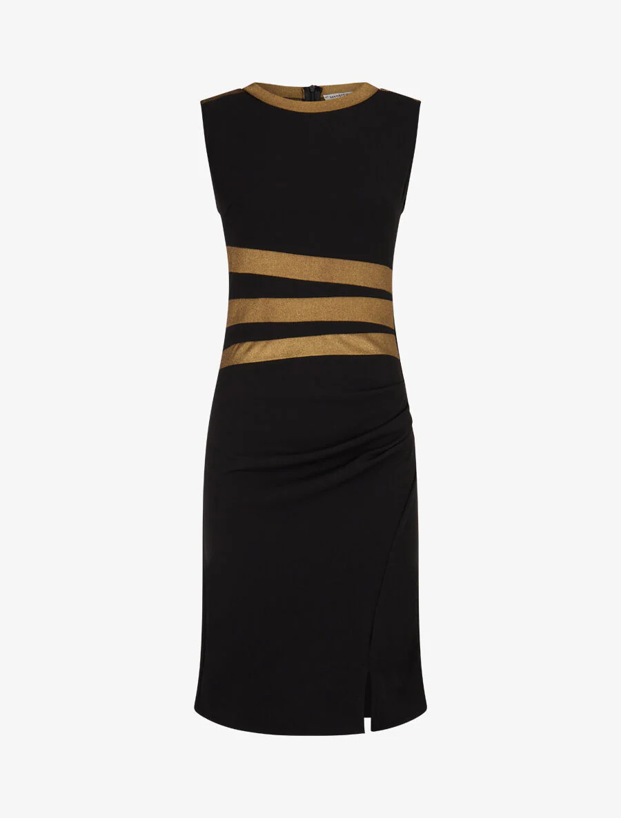 Robe moulante à bandes irisées - Noir