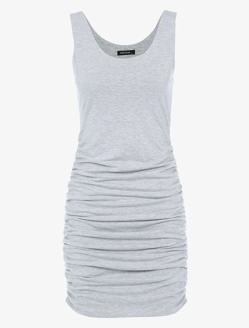 Robe moulante à côtés froncés - gris clair