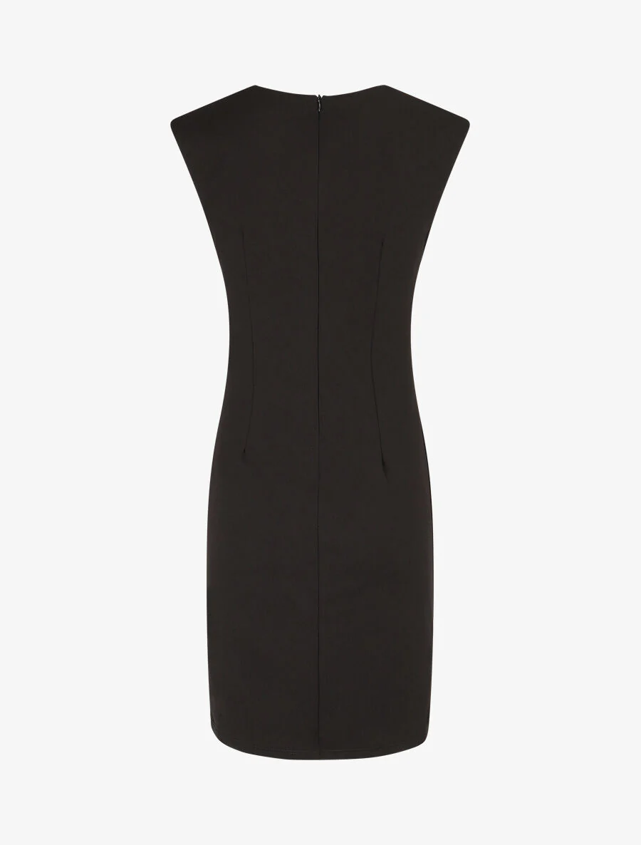 Robe moulante col à découpe stylisée - Noir - Image 2