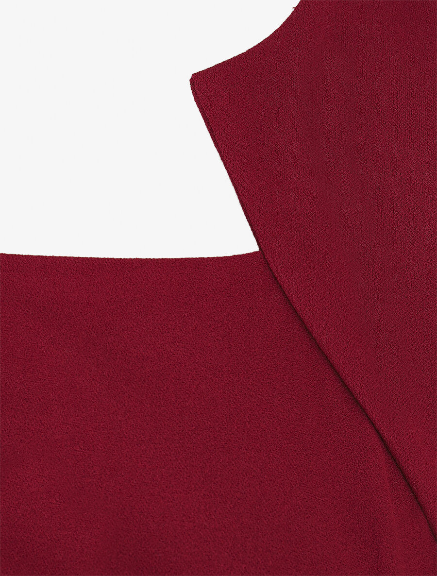 Robe moulante col à découpe stylisée - Lie de vin - Image 3