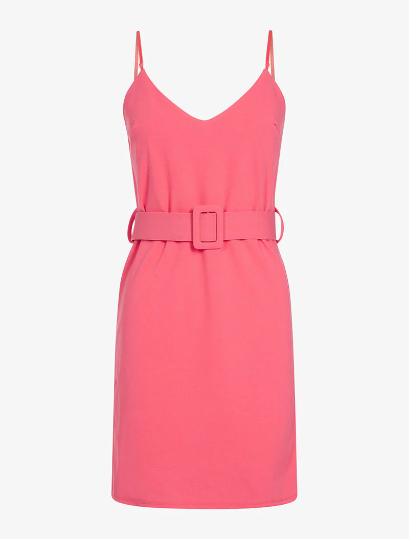 Robe nuisette à taille ceinturée - rose