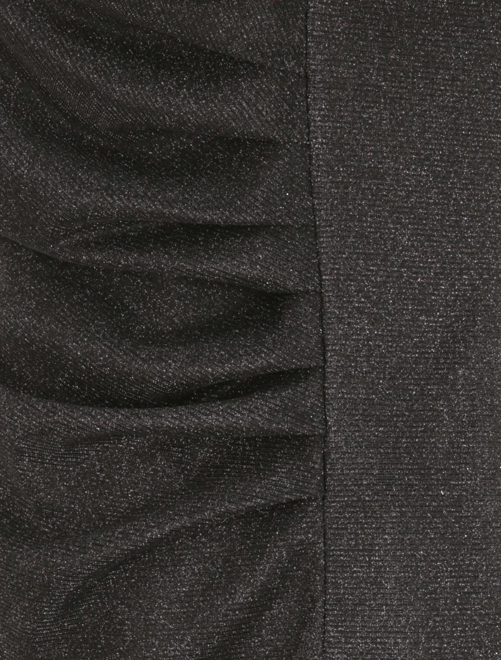 Robe pailletée à col asymétrique et détail drapé - Noir - Image 3