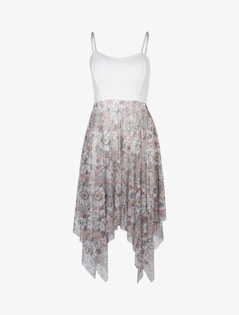 Robe patineuse à bords asymétriques - rose