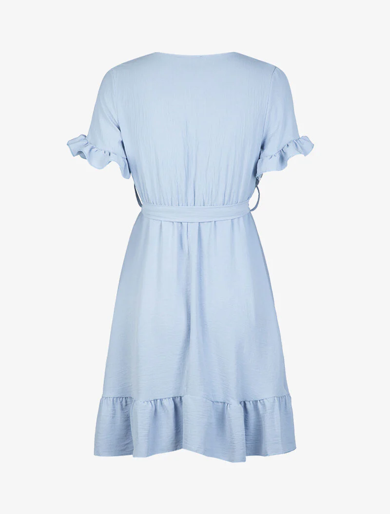 Robe patineuse à bords volantés - bleu ciel - Image 2