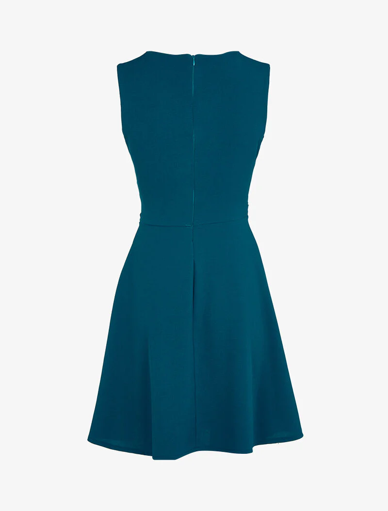 Robe patineuse à boucle contrastante - Bleu pétrole - Image 2