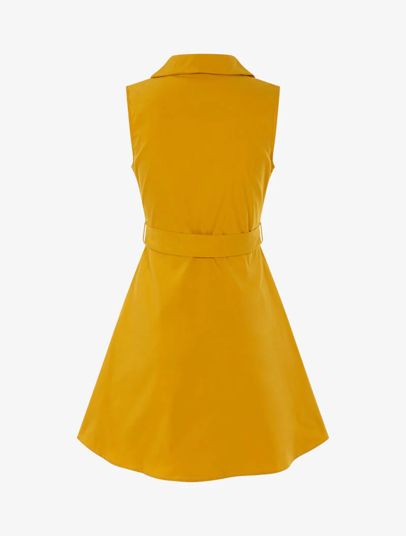 Robe patineuse à boutons décoratifs - jaune - Image 2
