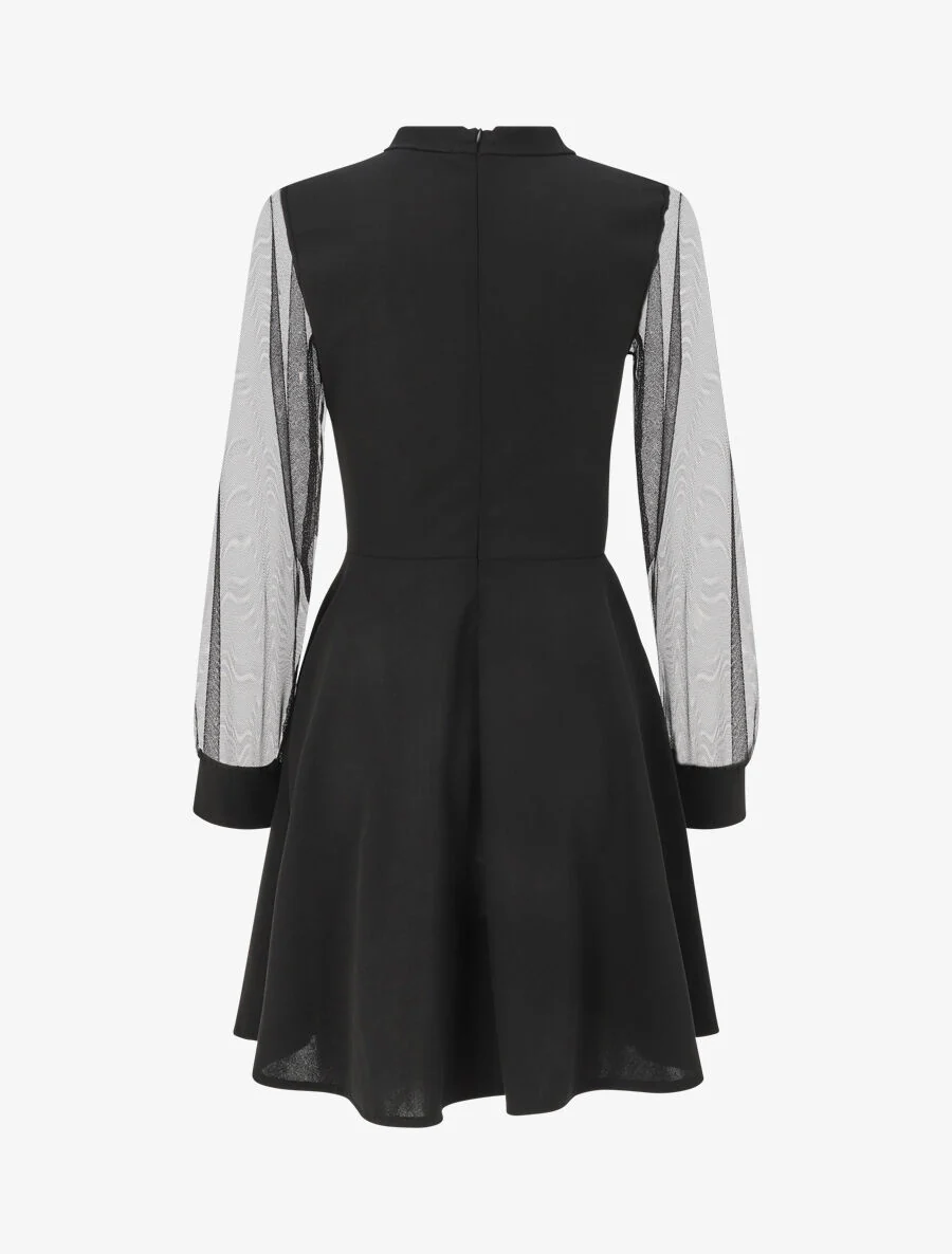 Robe patineuse à buste en sequins - Noir/argent - Image 2