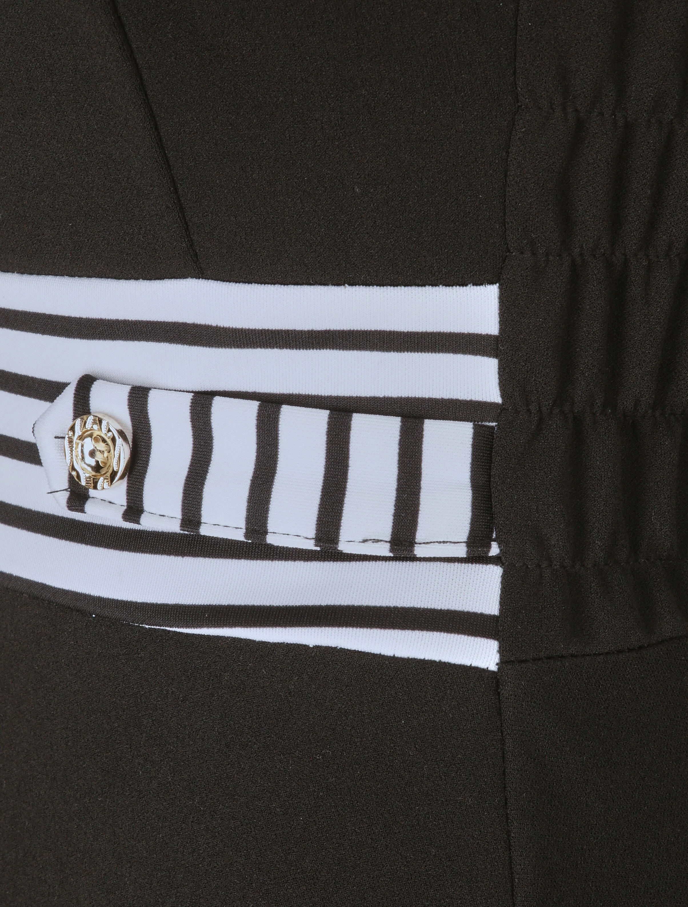 Robe patineuse à buste et taille rayés - Noir - Image 3