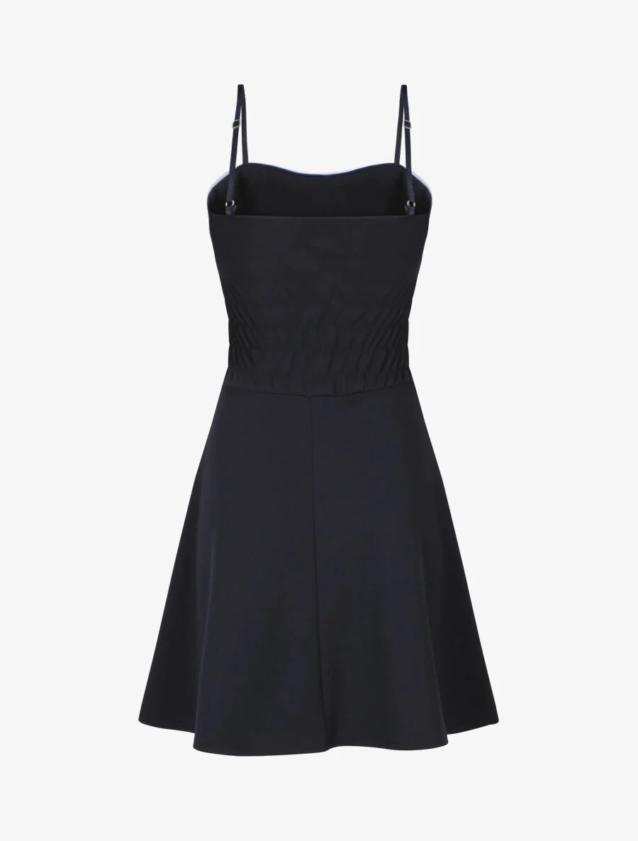 Robe patineuse à buste et taille rayés - Marine - Image 2