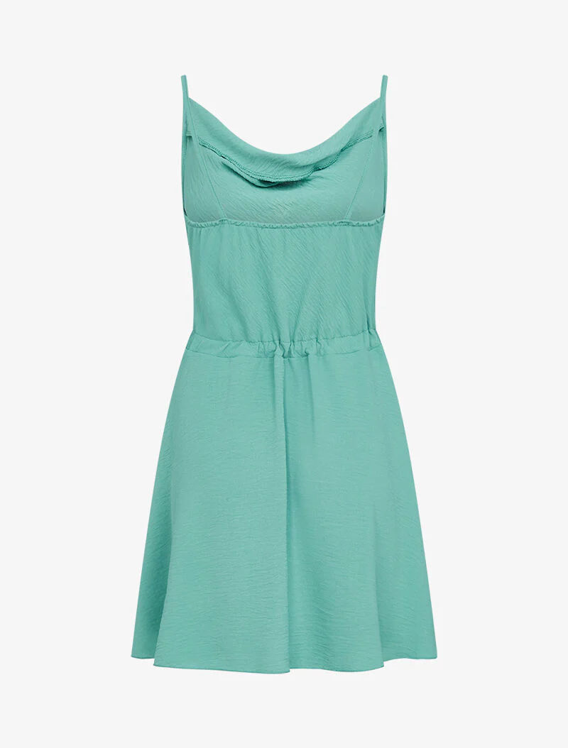 Robe patineuse à col bénitier - vert menthe - Image 2