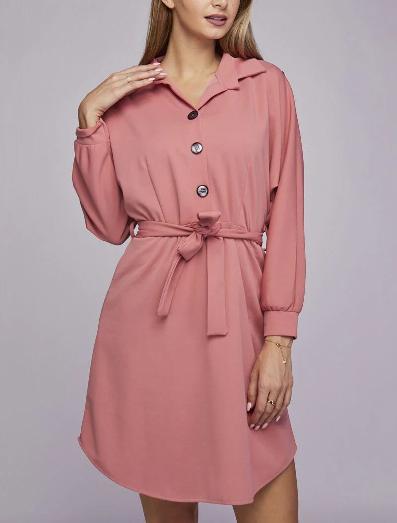 Robe patineuse à dos ajouré - Rose