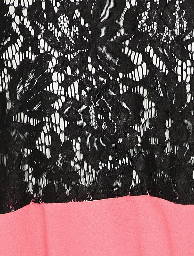 Robe patineuse à dos ajouré - Rose - Image 4