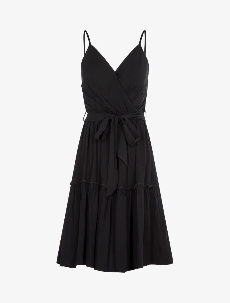 Robe patineuse à fines bretelles - noir