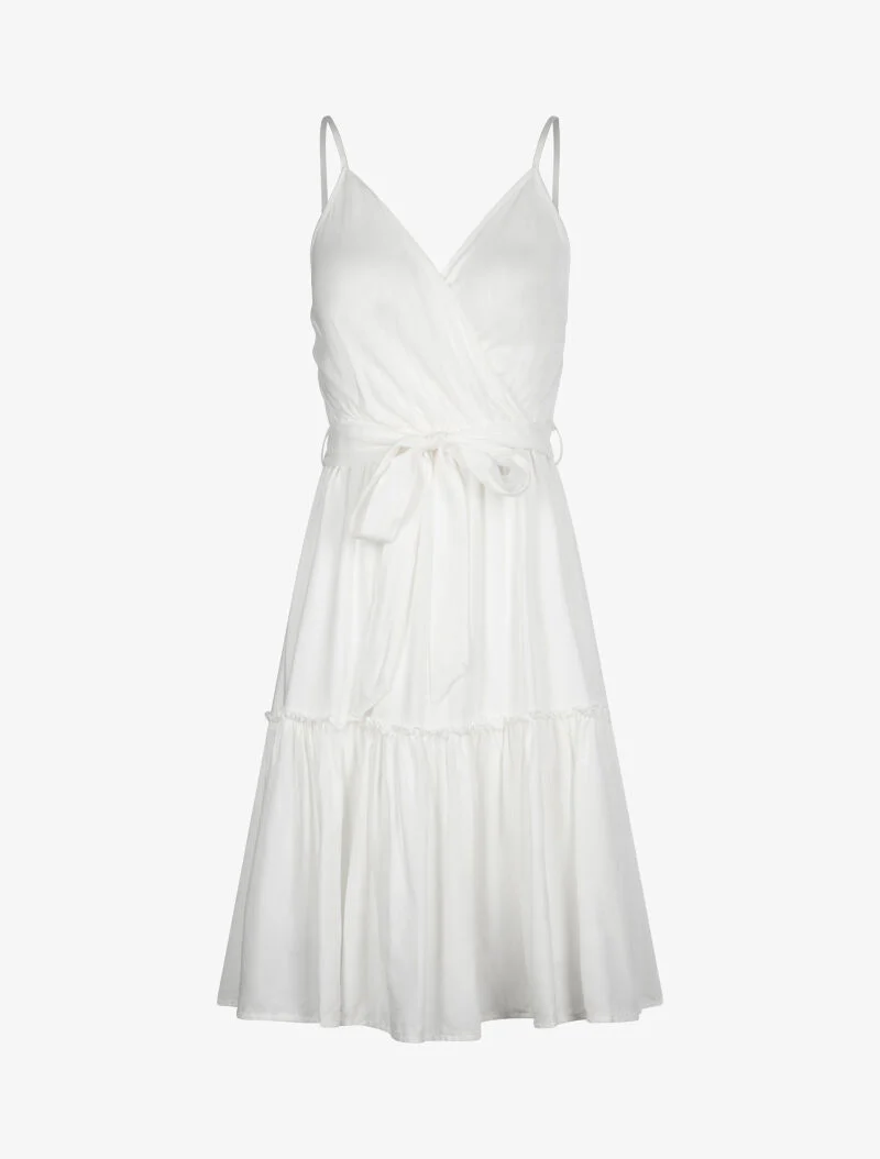 Robe patineuse à fines bretelles - ecru