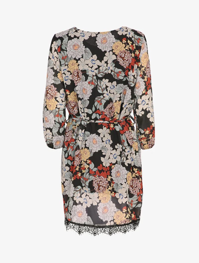 Robe patineuse à imprimé fleurs sauvages - Noir - Image 2