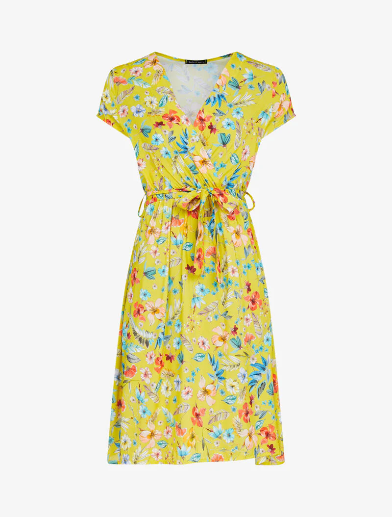 Robe patineuse à imprimé floral - jaune - Image 2