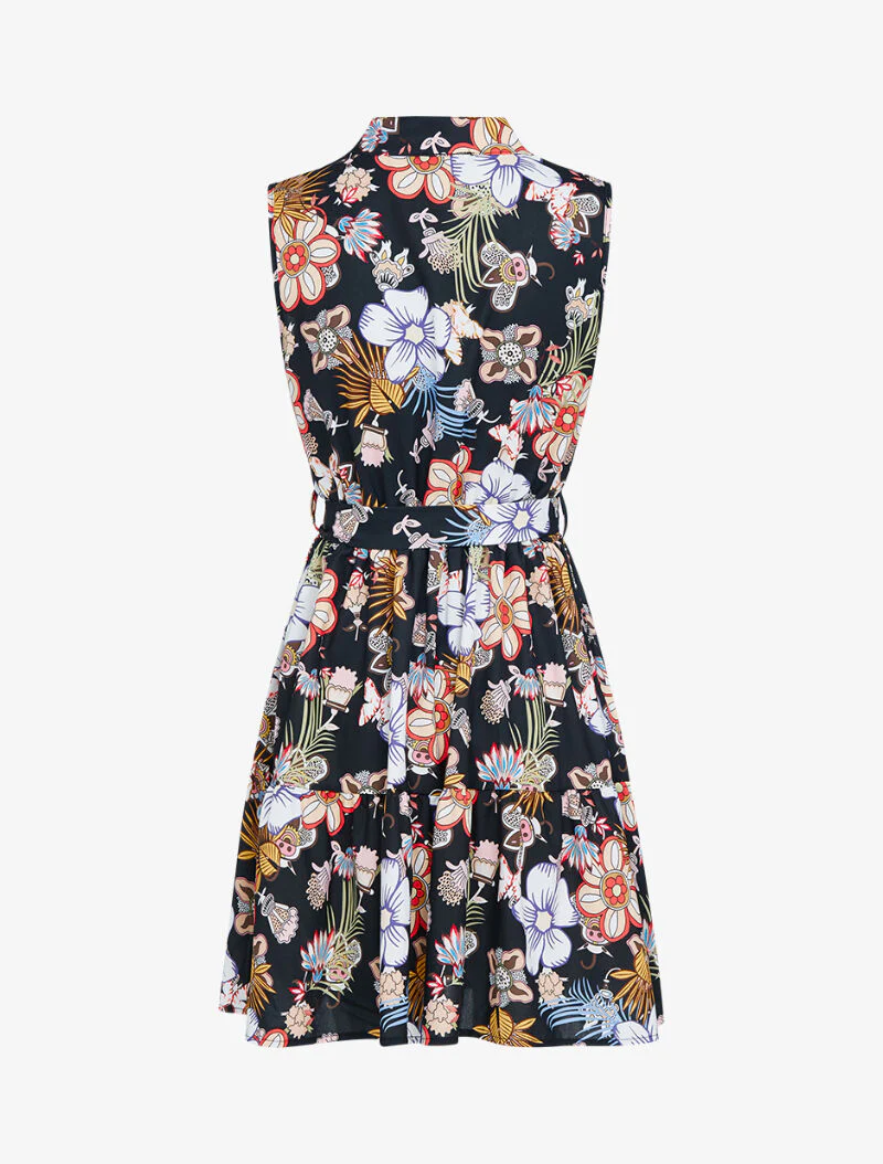 Robe patineuse à imprimé floral graphique - noir - Image 2