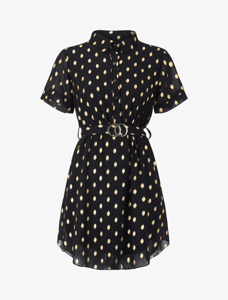 Robe patineuse à imprimé moucheté - noir