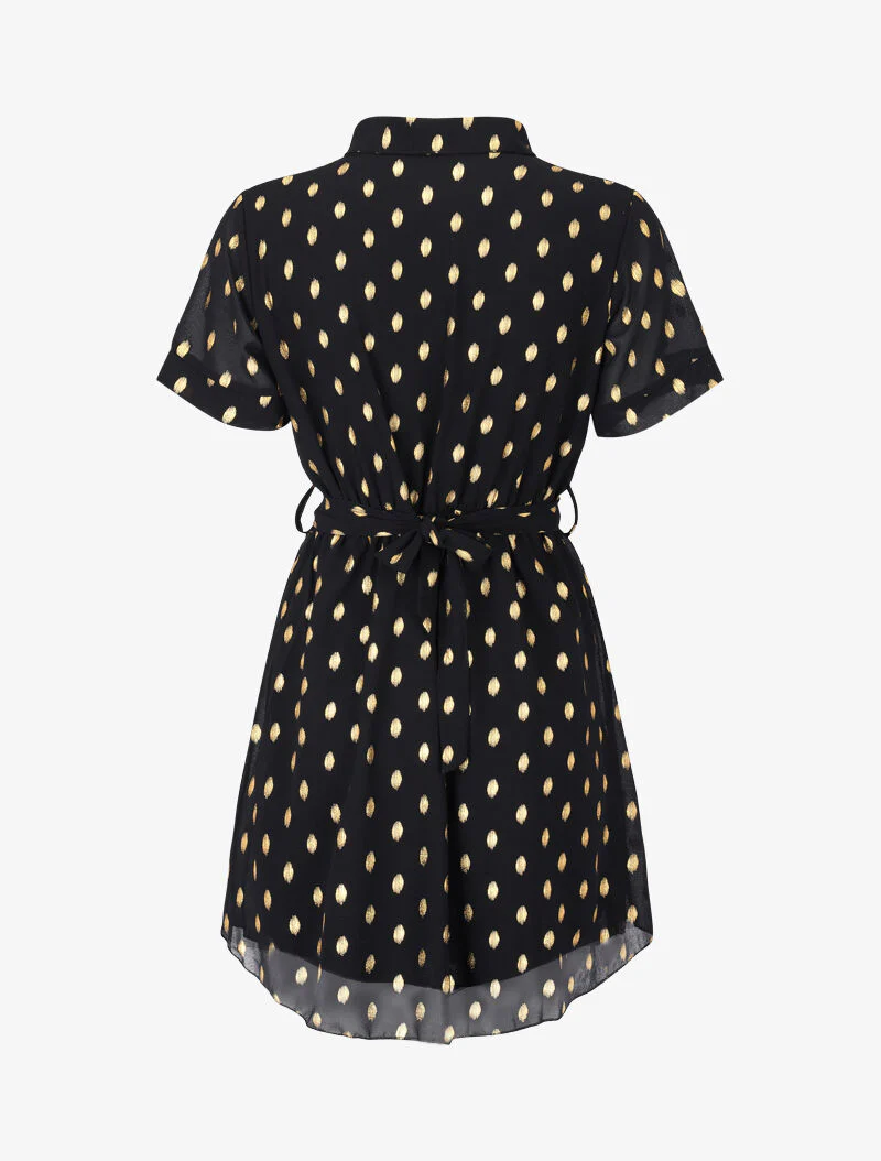 Robe patineuse à imprimé moucheté - noir - Image 2