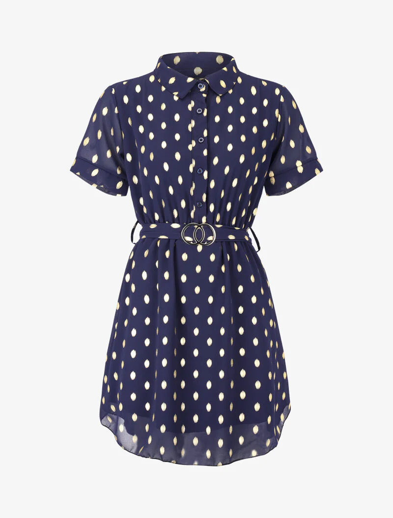 Robe patineuse à imprimé moucheté - Marine - Image 2