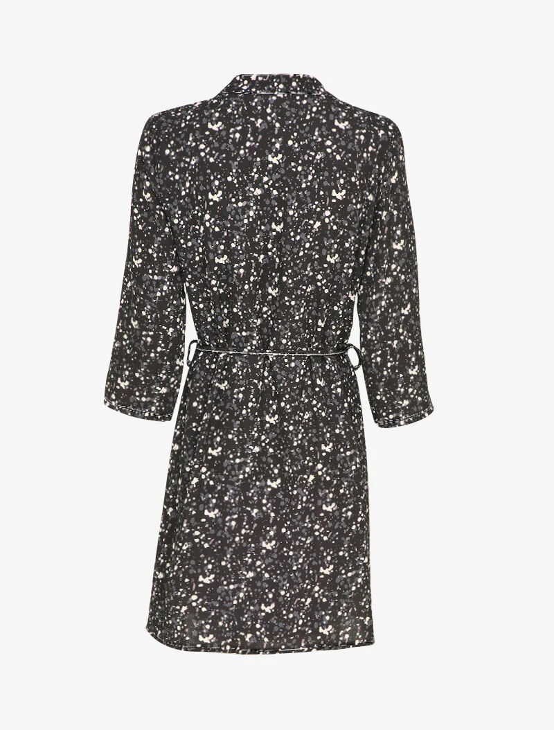 Robe patineuse à imprimé moucheté - Noir - Image 2
