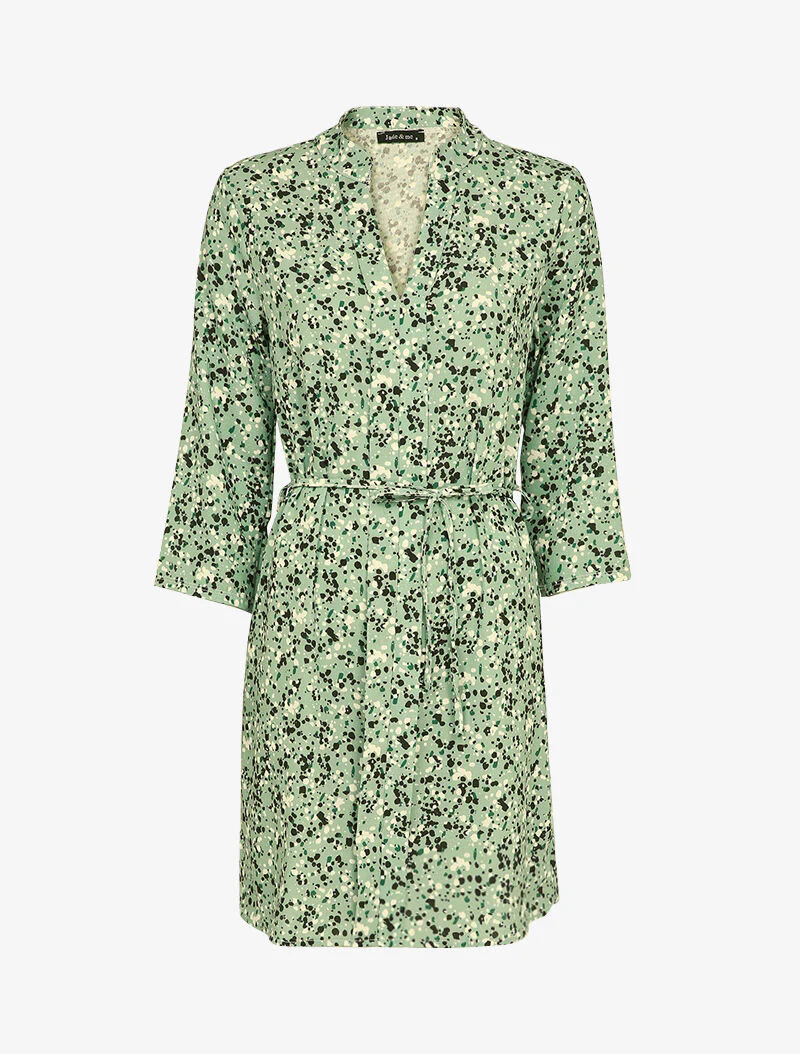 Robe patineuse à imprimé moucheté - Vert