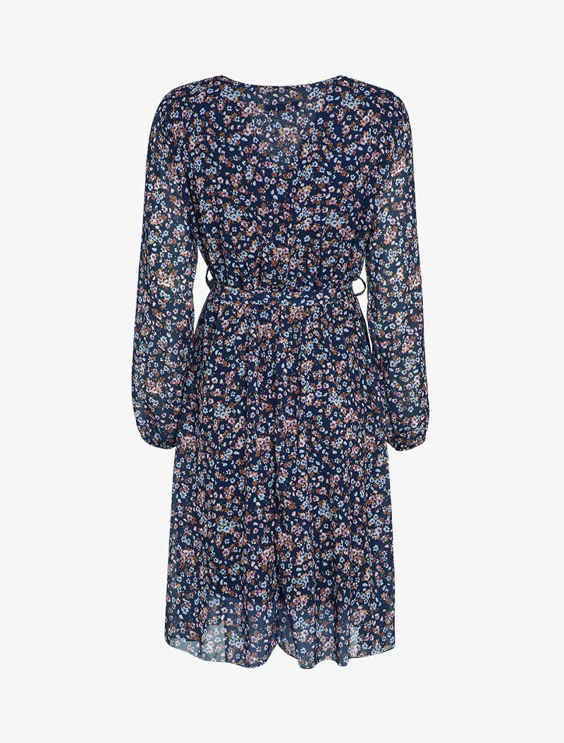 Robe patineuse à imprimé petites fleurs des champs - Marine - Image 2