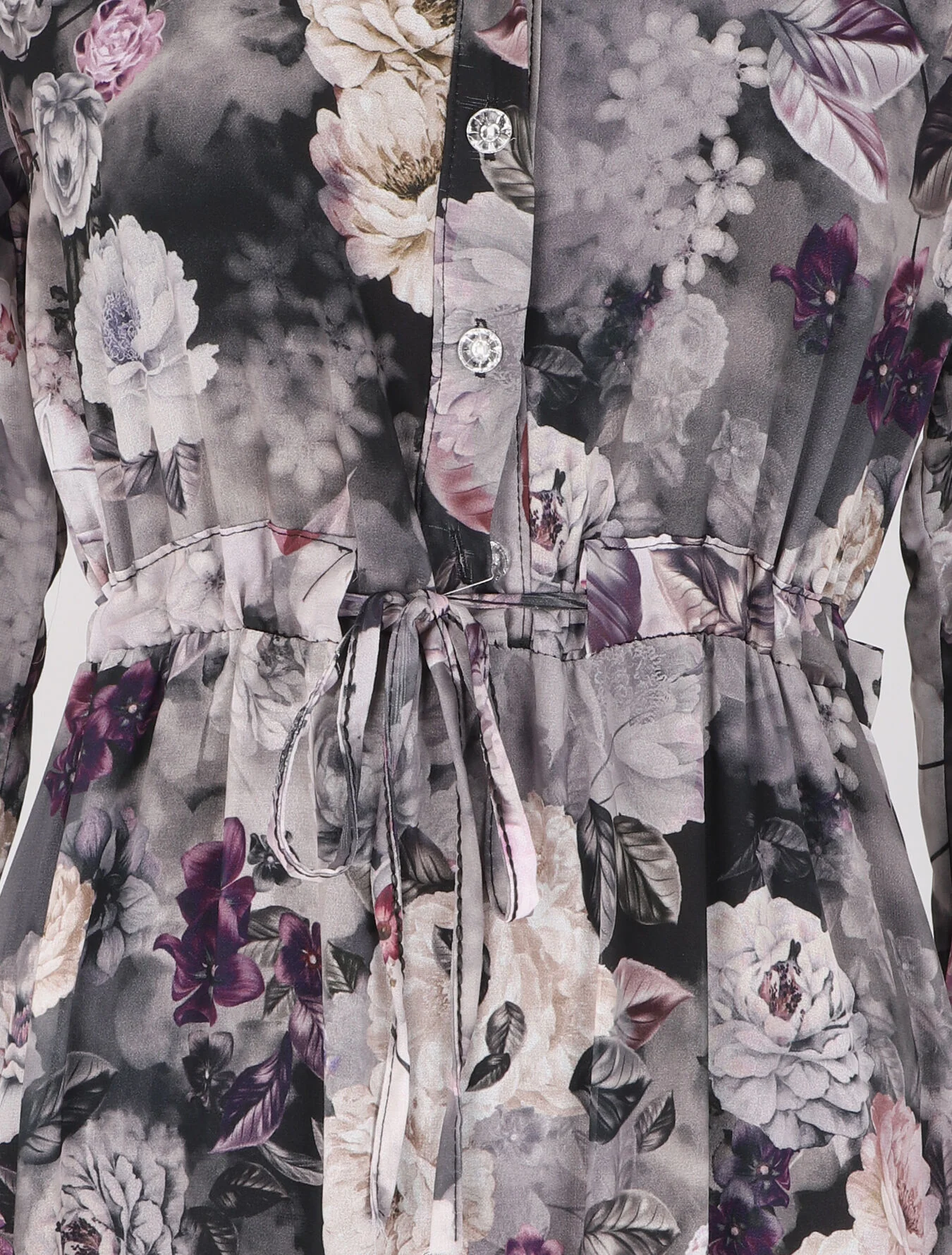 Robe patineuse à imprimé pivoines - Gris - Image 3