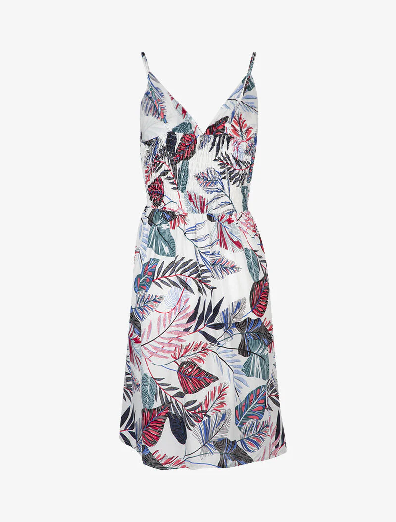 Robe patineuse à imprimé tropical - blanc - Image 2