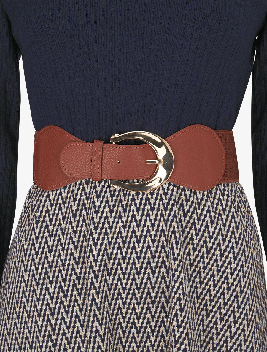 Robe patineuse à jupe irisée et imprimé zig-zag - Marine - Image 3