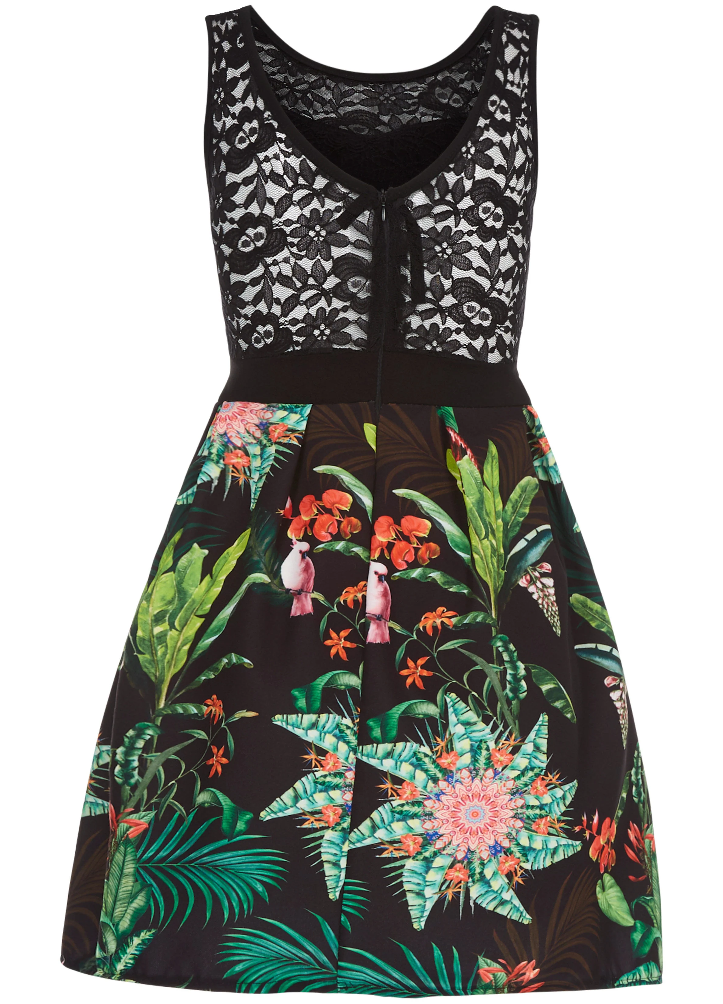 Robe patineuse buste dentelle - noir - Image 2