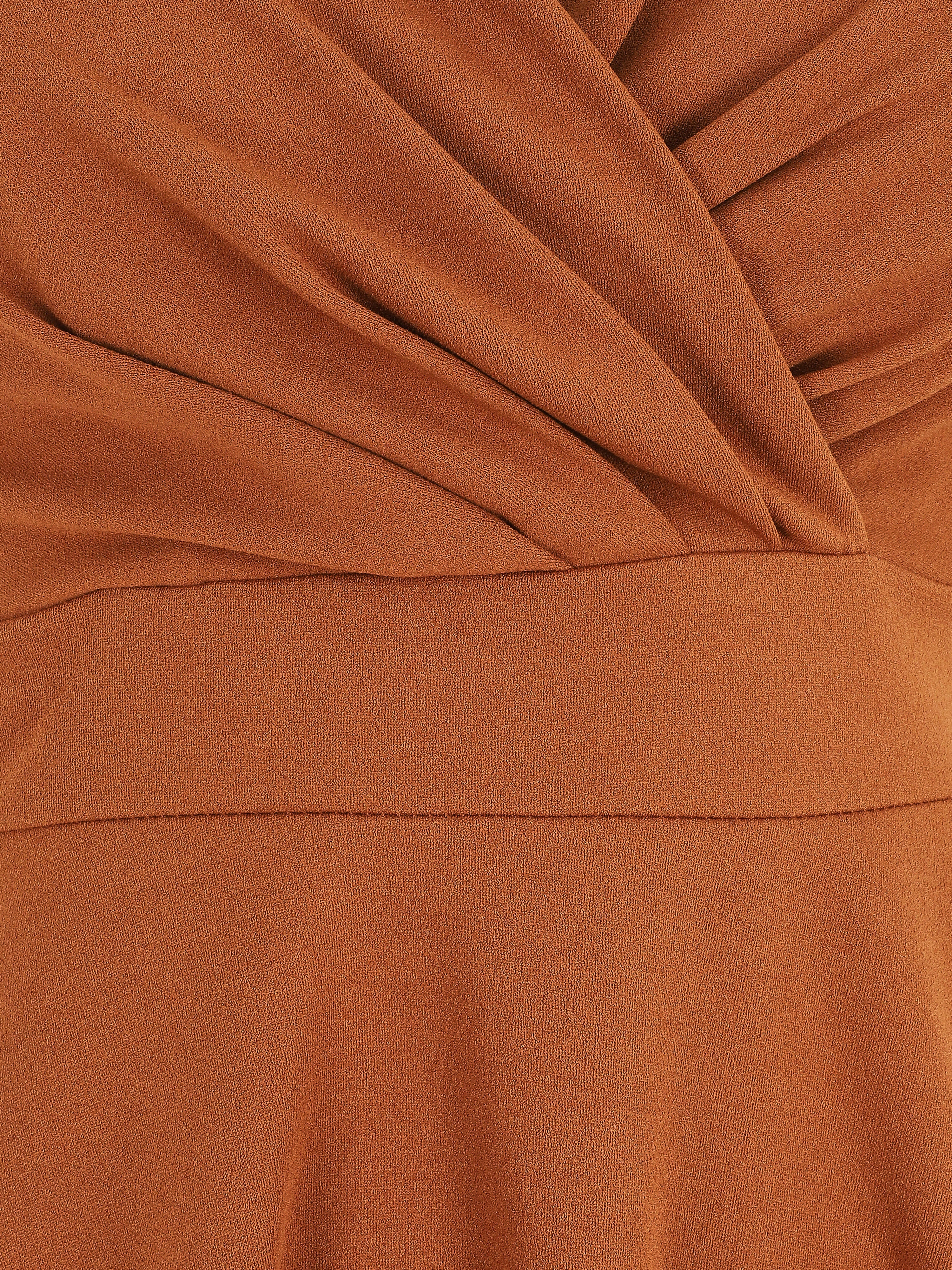 Robe patineuse courte à bretelles - Camel - Image 4