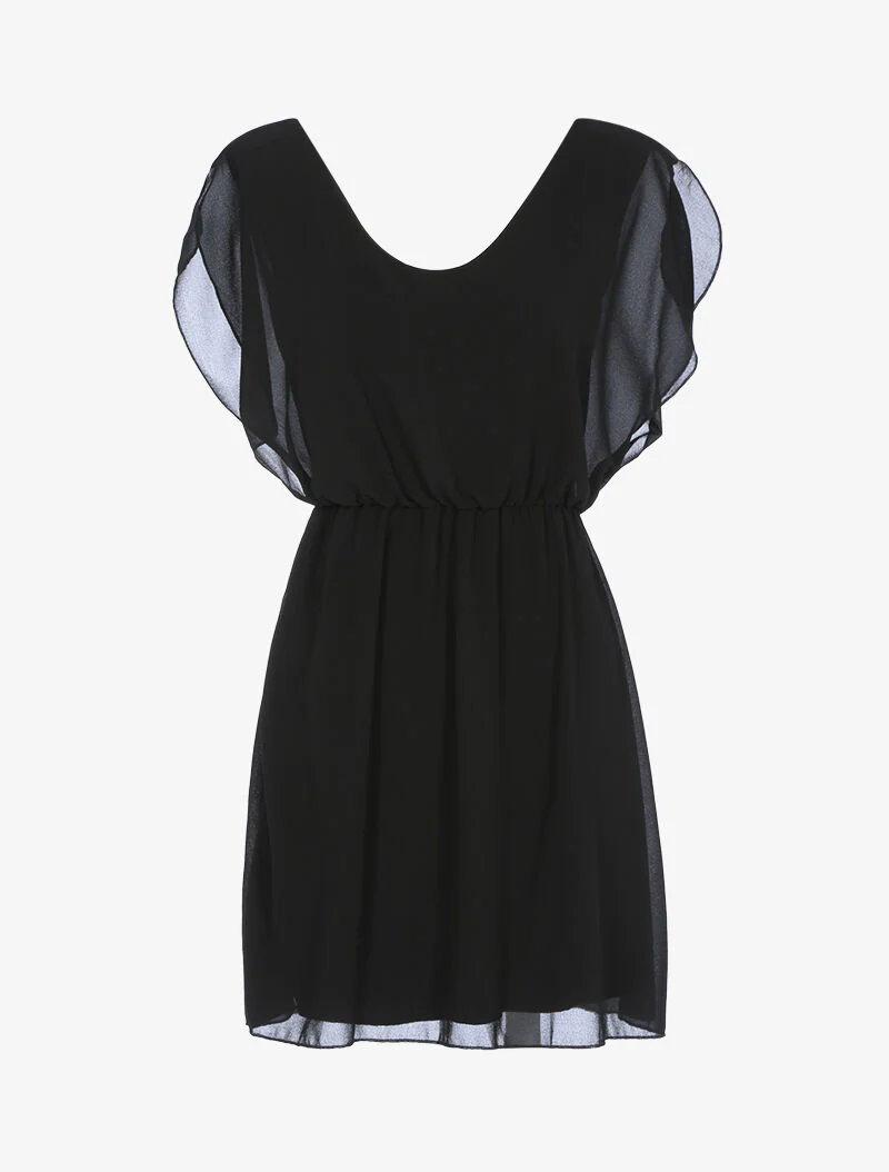 Robe patineuse en voile - noir