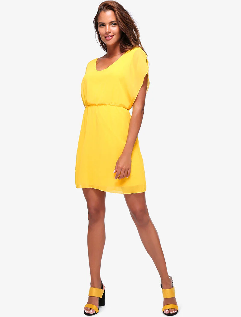 Robe patineuse en voile - jaune - Image 4