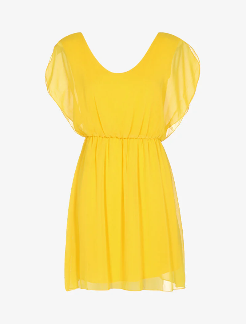 Robe patineuse en voile - jaune - Image 5