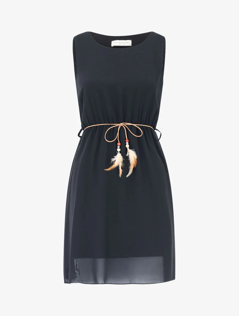 Robe patineuse en voile - Noir