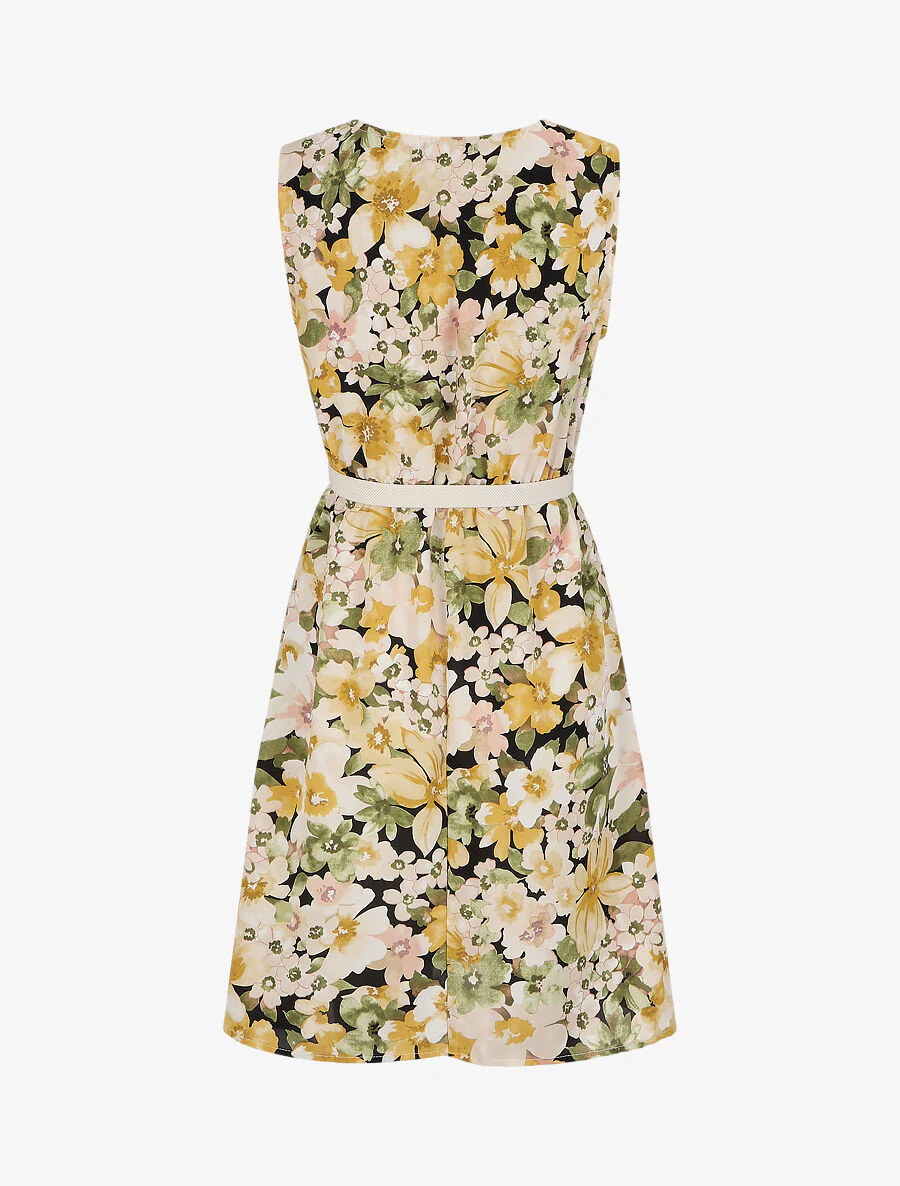Robe patineuse imprimé fleurs d'été - Jaune - Image 2