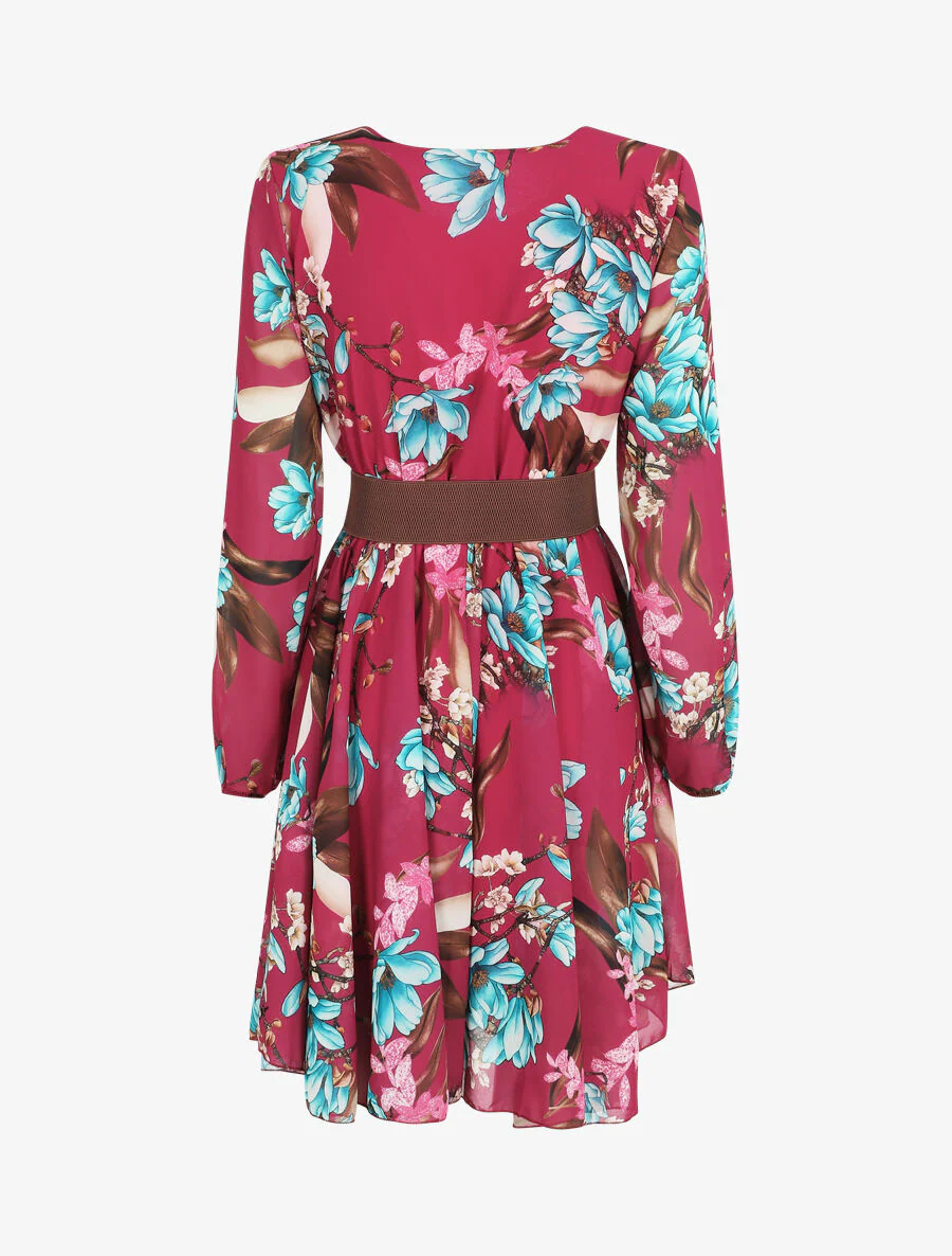 Robe patineuse imprimé grandes fleurs - Mauve - Image 2