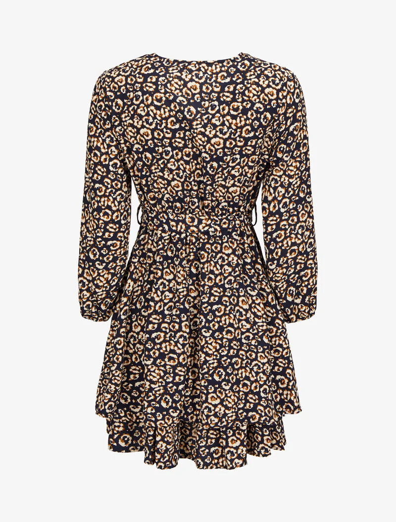 Robe patineuse imprimé léopard - Marine - Image 2