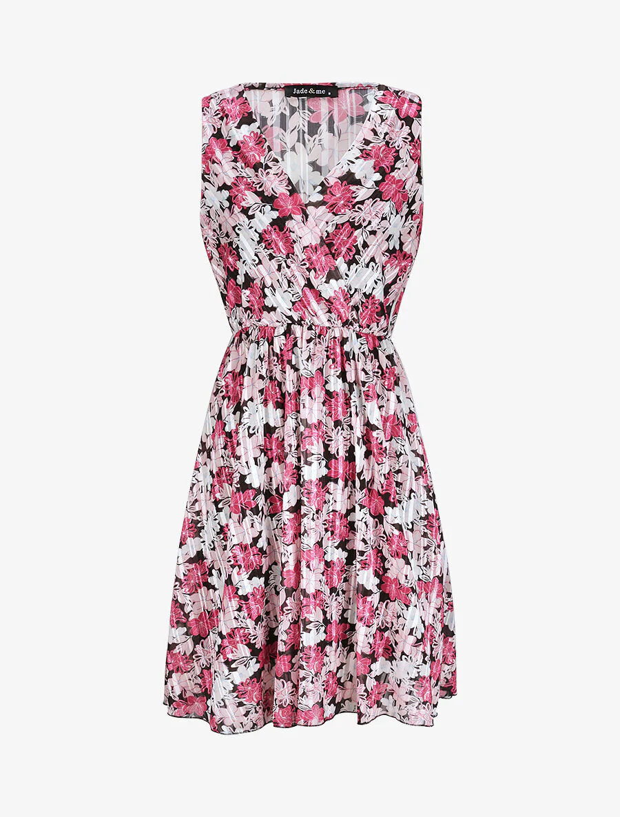 Robe patineuse imprimé lys - Rose