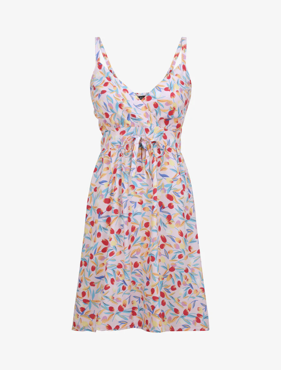 Robe patineuse imprimé roses - Rose