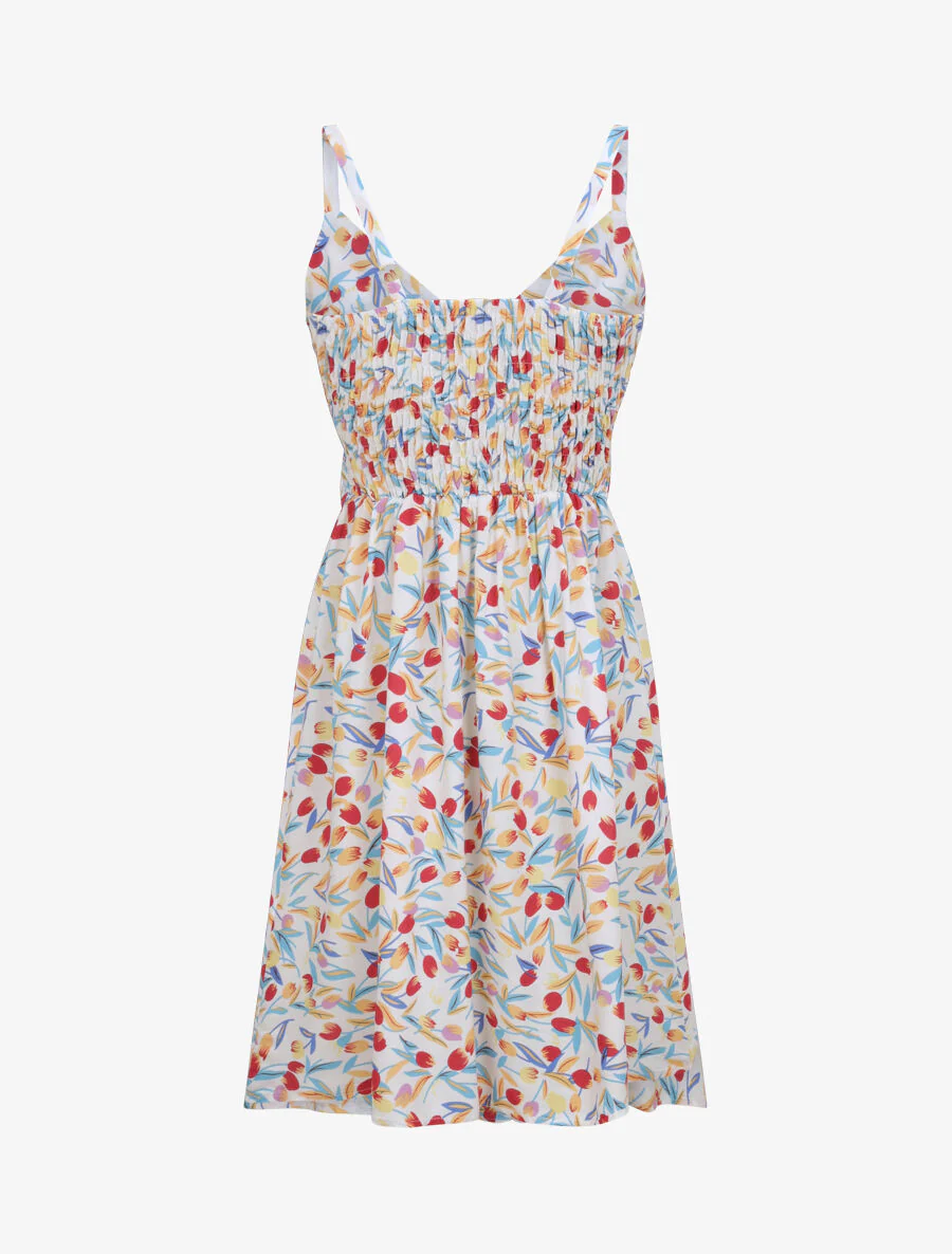 Robe patineuse imprimé roses - Blanc - Image 2