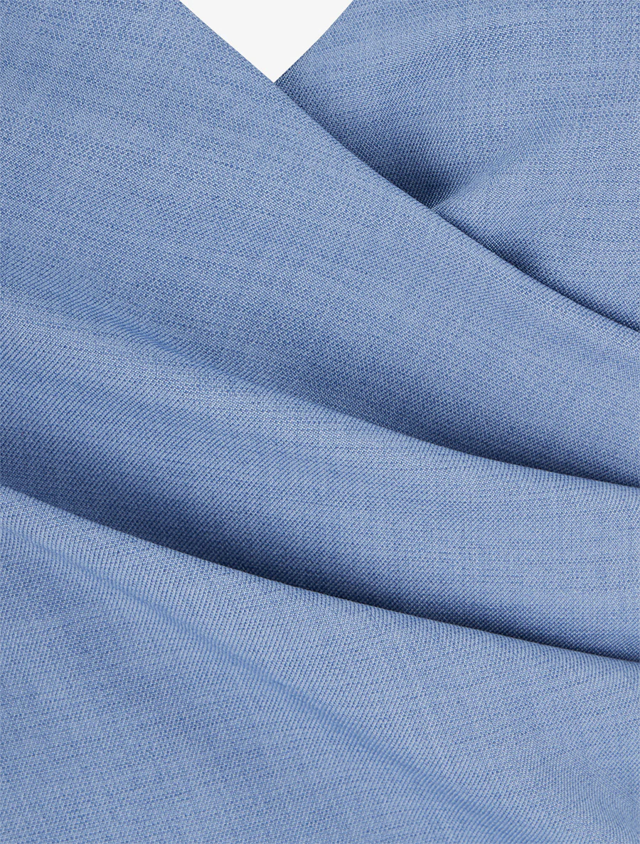 Robe patineuse unie à fines bretelles - Bleu - Image 3
