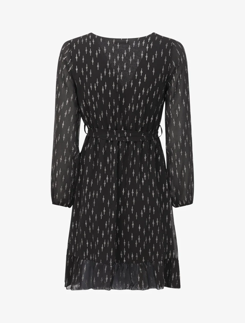 Robe patineuse volantée à motifs irisés - Noir - Image 2