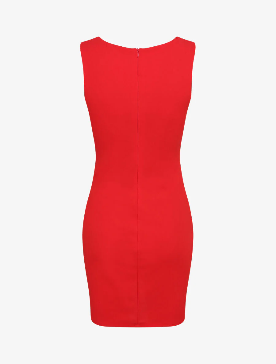 Robe portefeuille à boutons stylisés - Rouge - Image 2