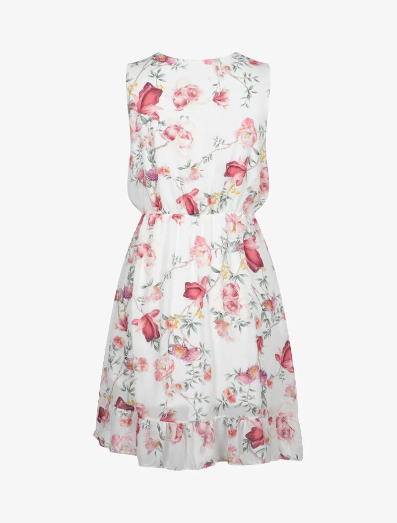 Robe portefeuille à imprimé floral - ecru - Image 3